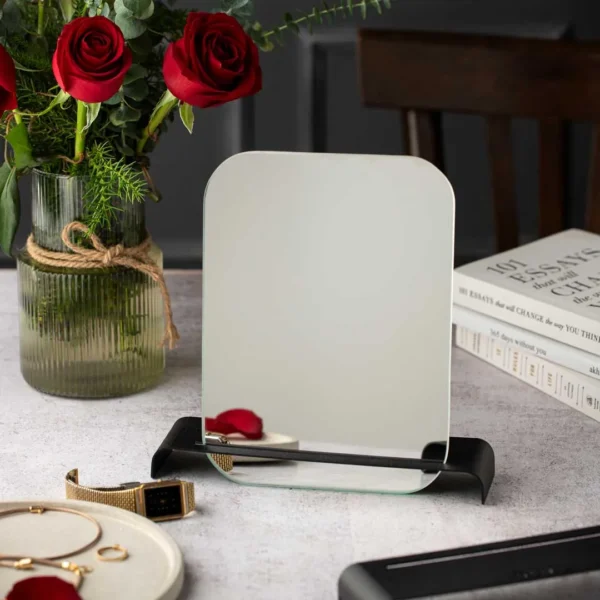 خرید آینه مستطیل پایه خم فلزی دینیال مدل DN1515