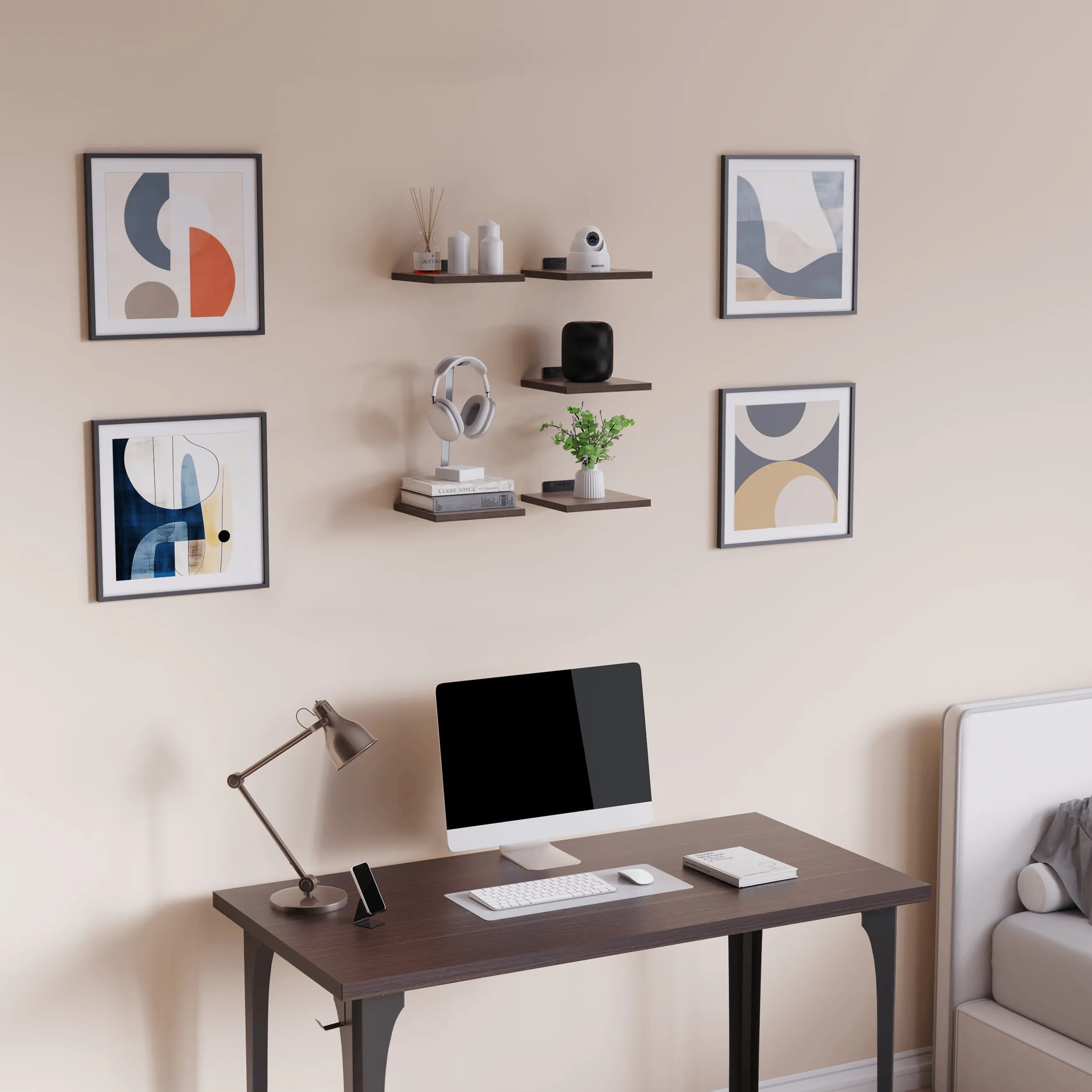 شلف دیواری دینیال مدل هرمی کد DN1515 مجموعه پنج عددی - تصویر 6